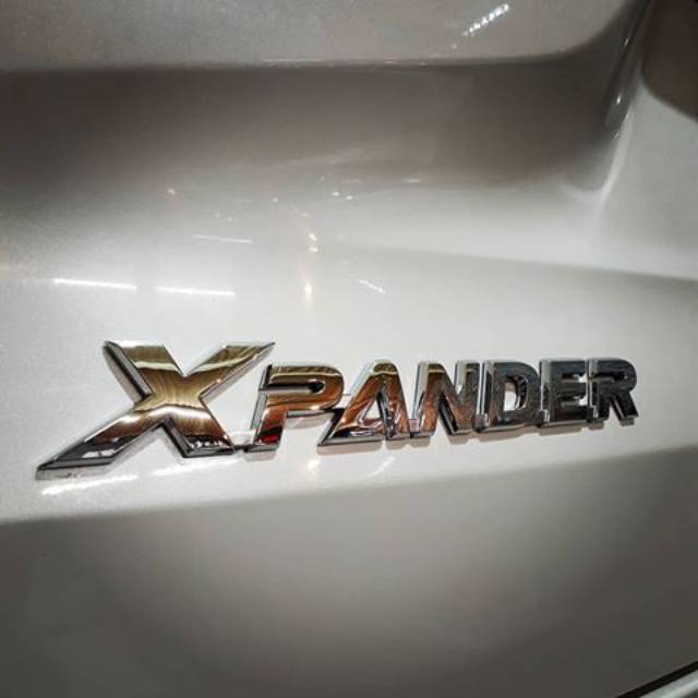 Emblem Engine Hood Tulisan Mitsubishi XPANDER Original 3D Chrome Buat Mobil