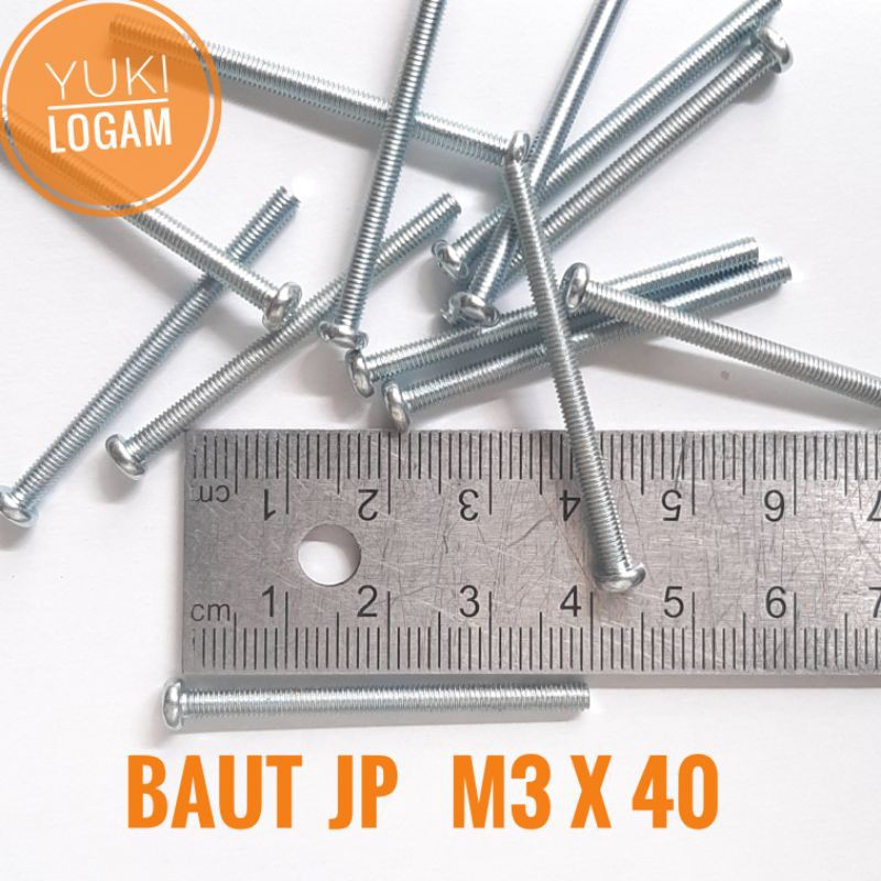 100 pcs baut M3x40 kepala bulat baut elektronika