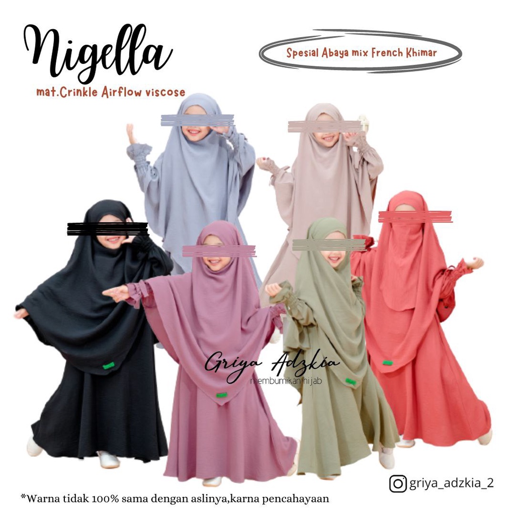 Gamis Anak Set French Khimar Nigella by Griya Adzkia