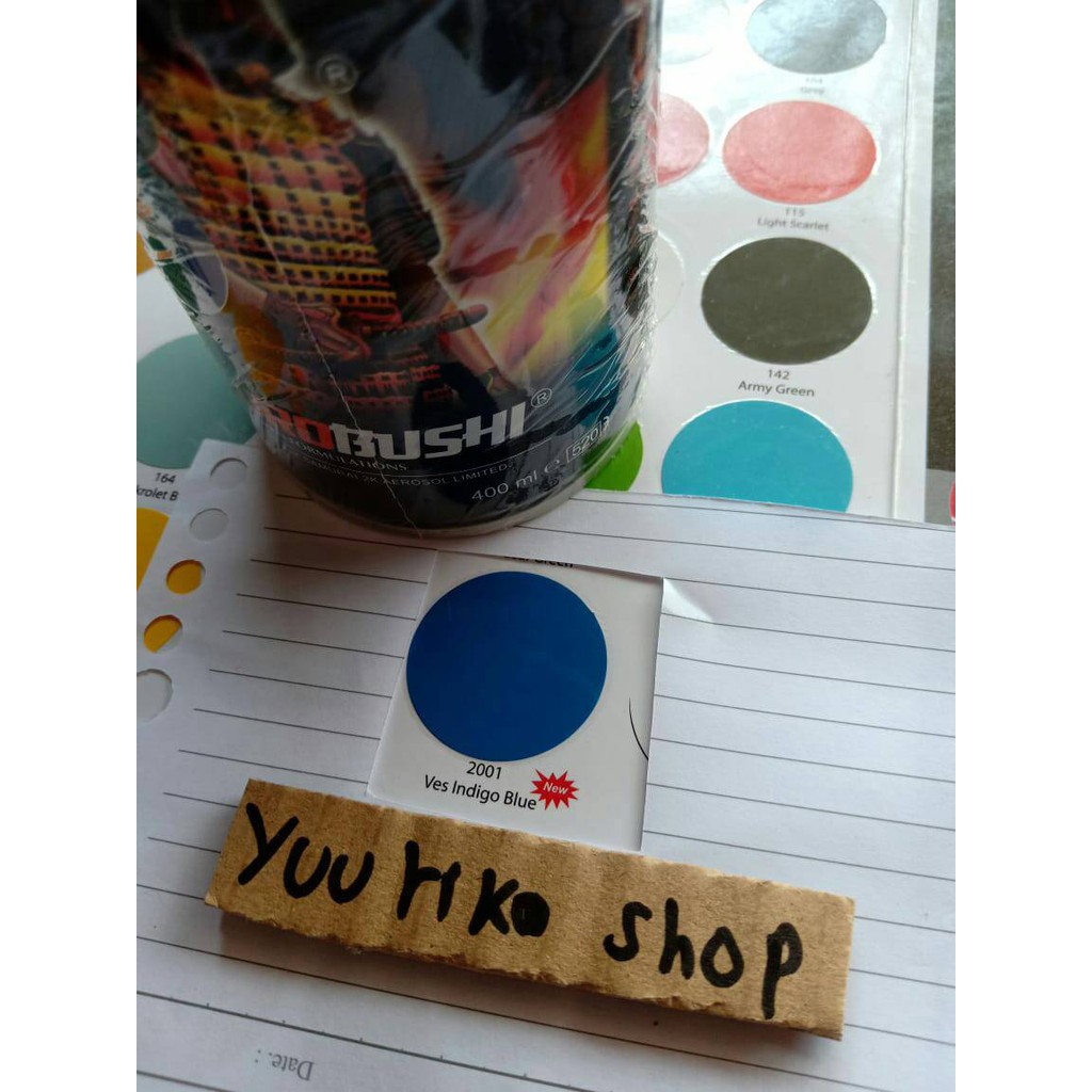 Pilok Samurai Cat Samurai Paint 2001 ves indigo blue Pilox Cat biru muda