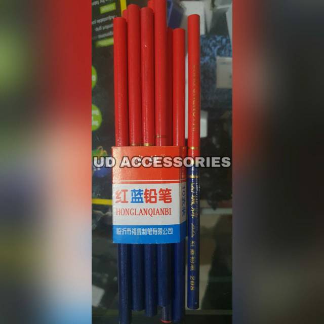 Pensil merah biru kecil pola