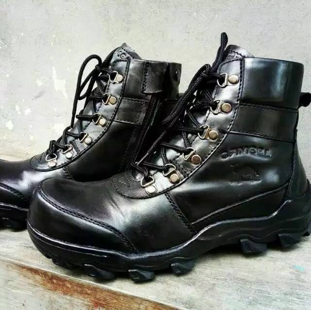 SEPATU Boots pria sefty Resleting Asli kulit sapi 100%