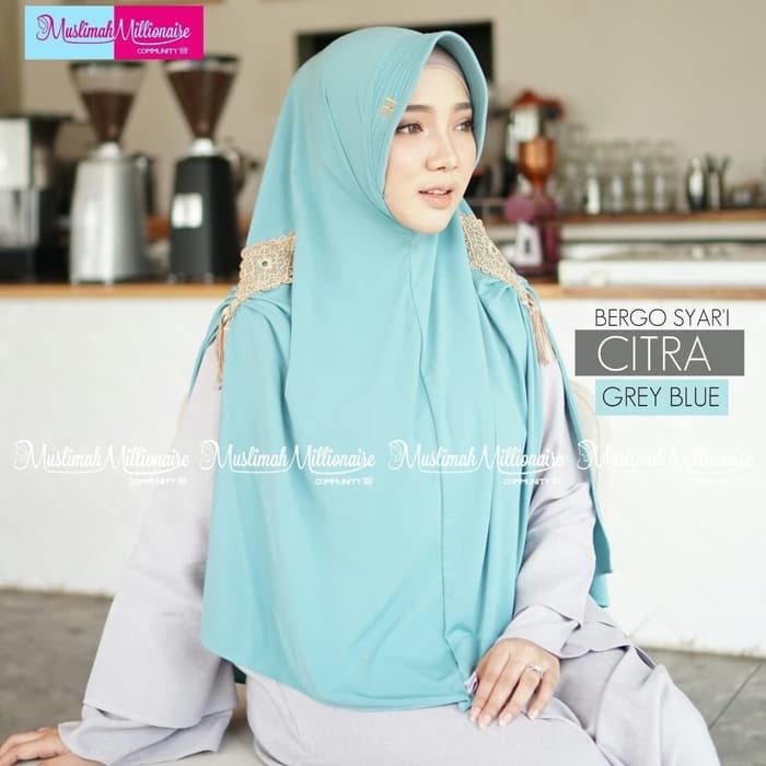 Bergo Hijab Jilbab Kerudung Syari Panjang Adem Polos Jersey Pet CITRA