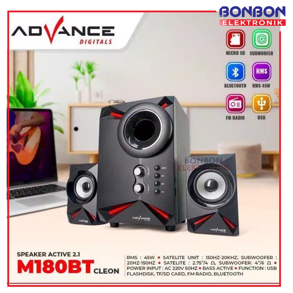 Advance Speaker Aktif Bluetooth M180BT Cleon - FM Radio USB Bluetooth