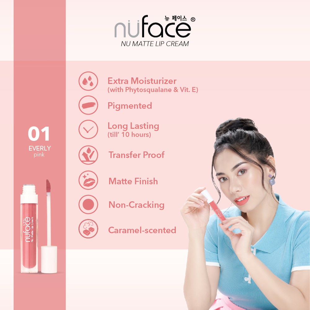 ⭐BAGUS⭐ (SERI BARU) NUFACE Nu Matte Lip Cream 4gr | Lipcream Transferproof Velvet Nu Face 1- 12