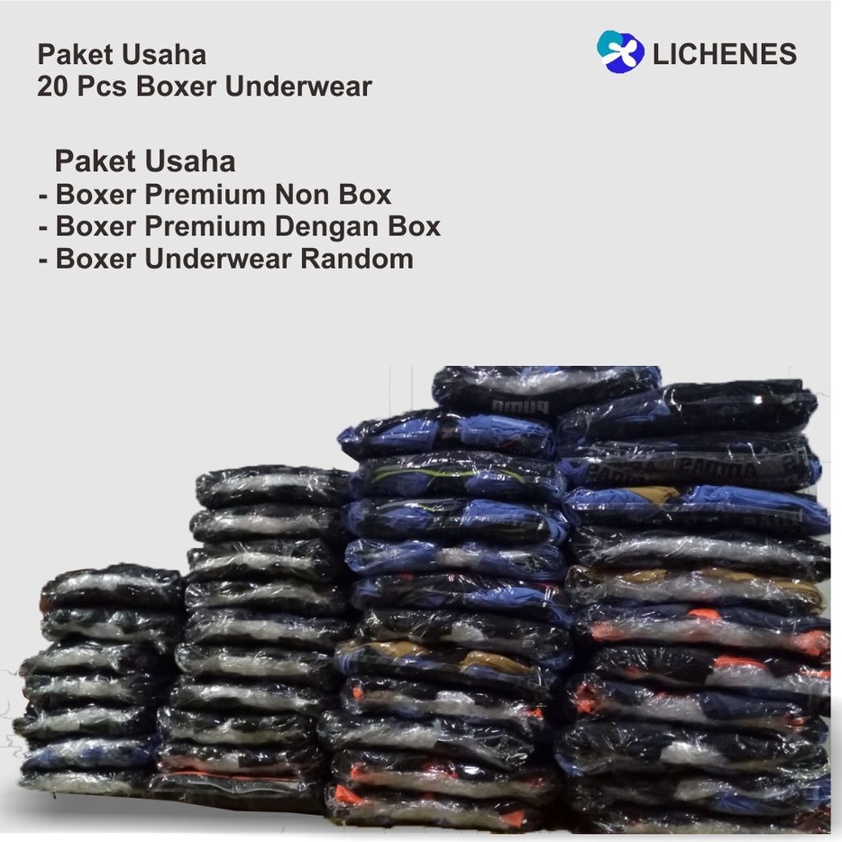 Celana Dalam Boxer Pria (Paket Usaha 20 pcs)