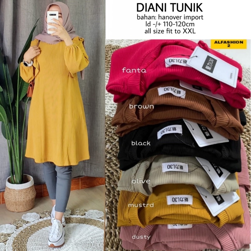 Tunik Aneka Warna Bahan Kaos Hanover • DIANI TUNIK BY ALFASHION