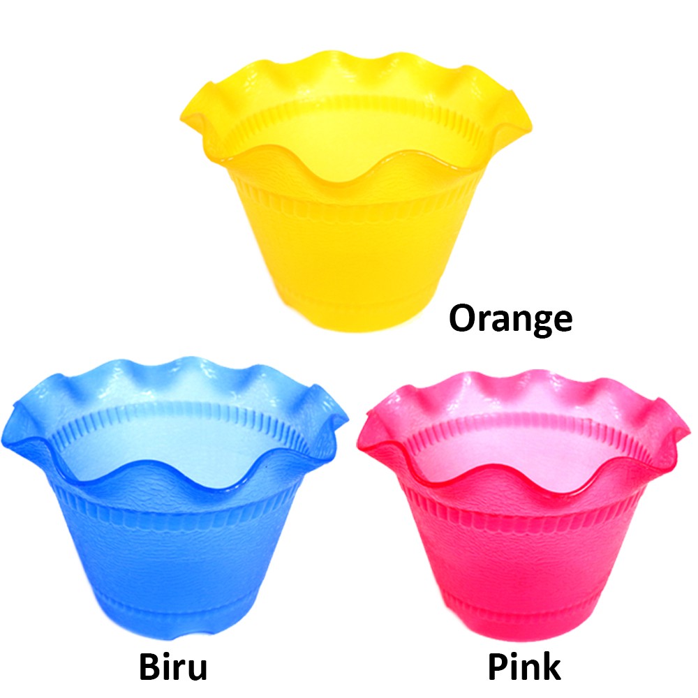 12 pcs Mercury Pot Tanama Bunga Hias Plastik 10cm - Random Colour