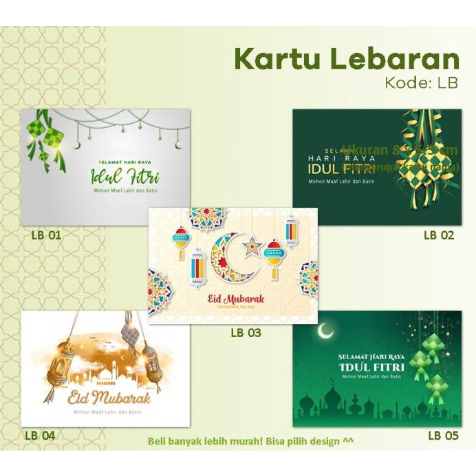 

Kartu Lebaran Idul Fitri Kartu Ucapan Hampers Gift Card Tag Kardus Kue Sale!!!R42A