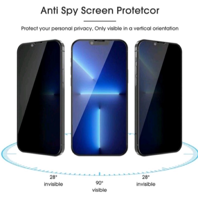 Glass Spy IPHONE 11 / 11 pro / 11 promax / 12 / 12 pro / 12 mini / 12 promax / 13 / 13 pro / 13 mini / 13 promax / 14 / 14pro / 14plus / 14max / 14promax  Tempered Glass Anti Spy/Anti Gores