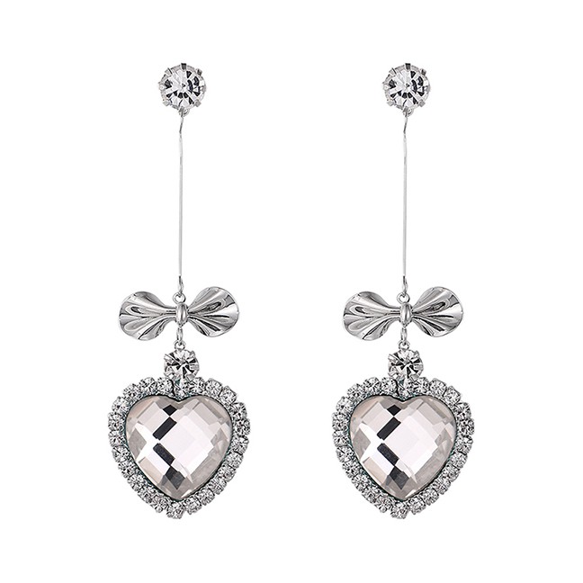 LRC Anting Tusuk Fashion Heart Shape Decorated Y6064X