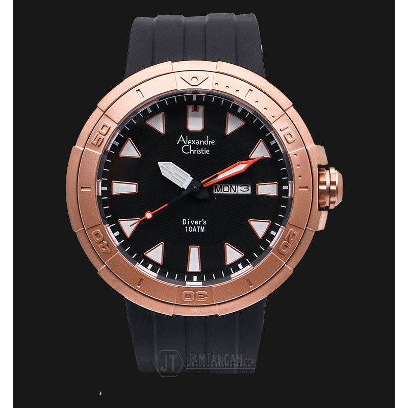 Alexandre Christie AC 6427 ME RRGBA Man Sport Black Dial Black Rubber Strap