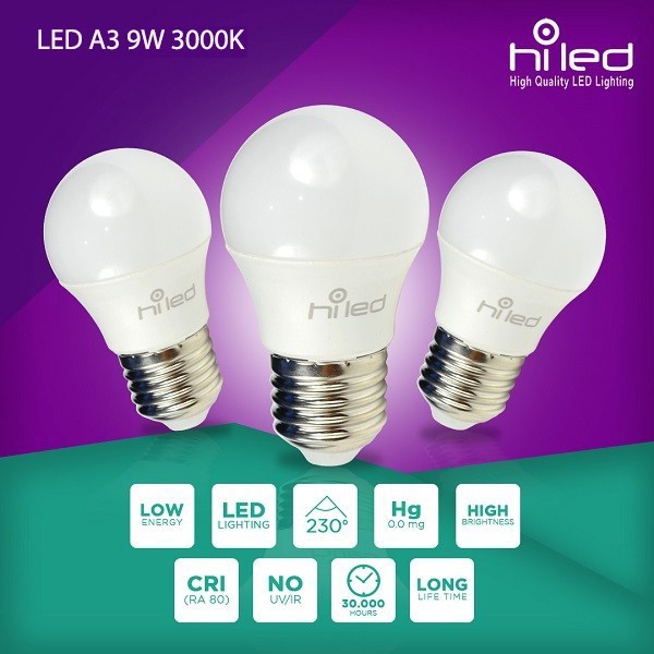 Lampu Bohlam LED / 9 Watt / 13 Watt / 3 Watt Putih ,Putih Natural ,Kuning , / Hemat Listrik / A3