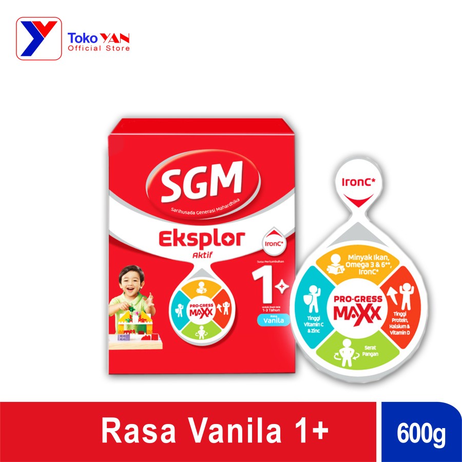 

SGM Eksplor 1 Plus Susu Pertumbuhan 1-3 Thn Vanila 600gr