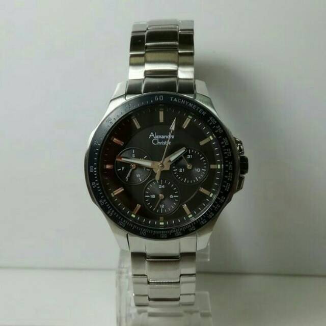 JAM TANGAN CEWEK / WANITA ALEXANDRE CHRISTIE AC 6352 SILVER BLACK