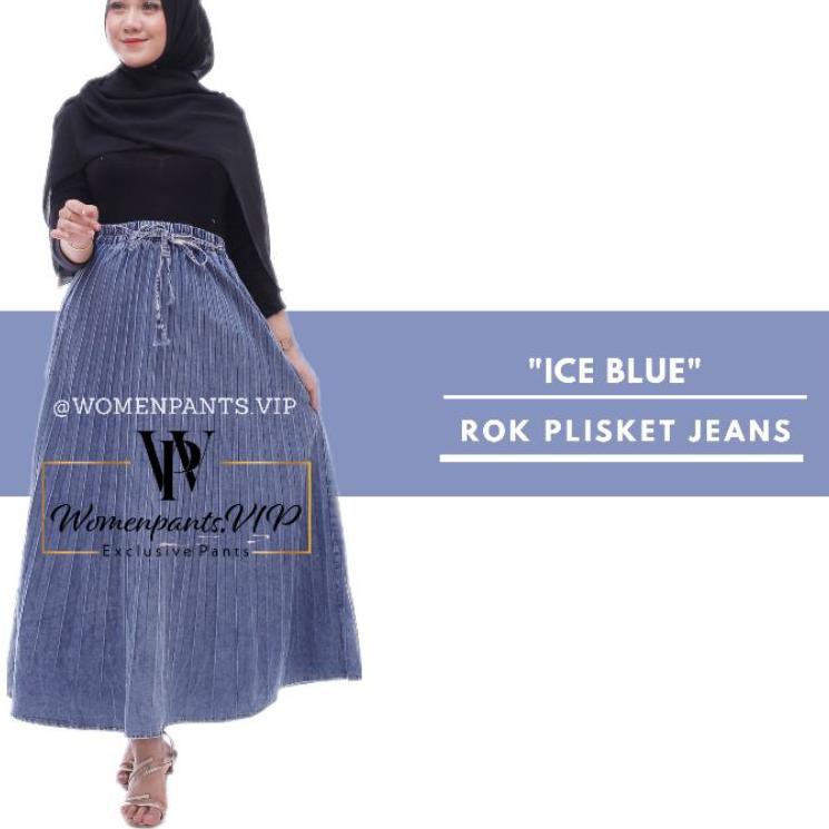 TERBARU  ROK PLISKET JEANS/ROK PLISKET PREMIUM/ROK PLISKET MURAH
