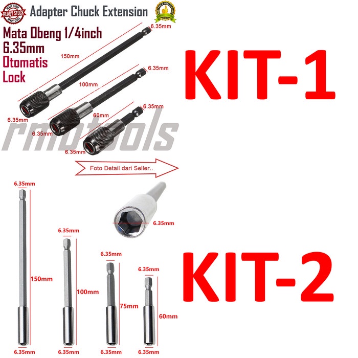Mata Obeng Extension Self Locking Hex Quick Change Chuck Adapter