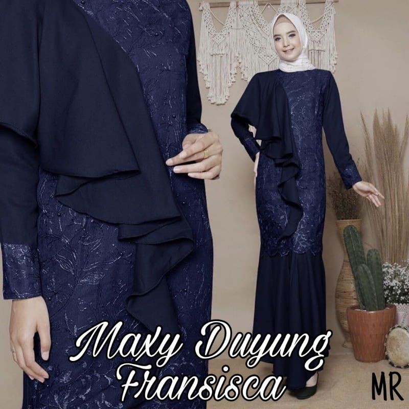 MAXY FRANSISCA DUYUNG, MOSCREPE BRUKAT PREMIUM, GAMIS HIJAB MUSLIM, MAXY DRESS