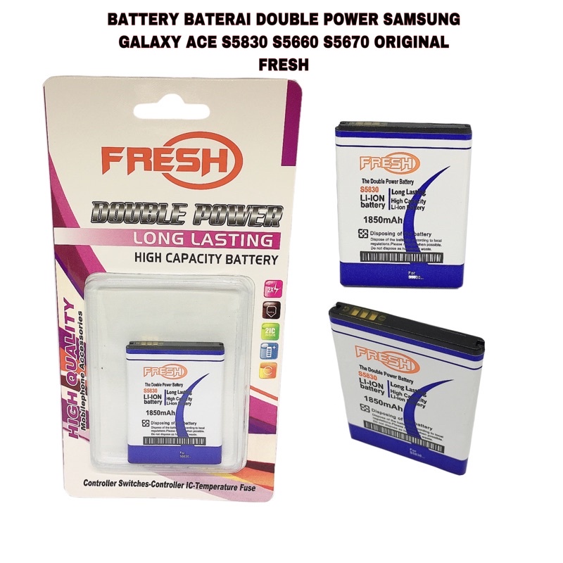 BATTERY BATERAI DOUBLE POWER SAMSUNG GALAXY ACE S5830 ORIGINAL FRESH