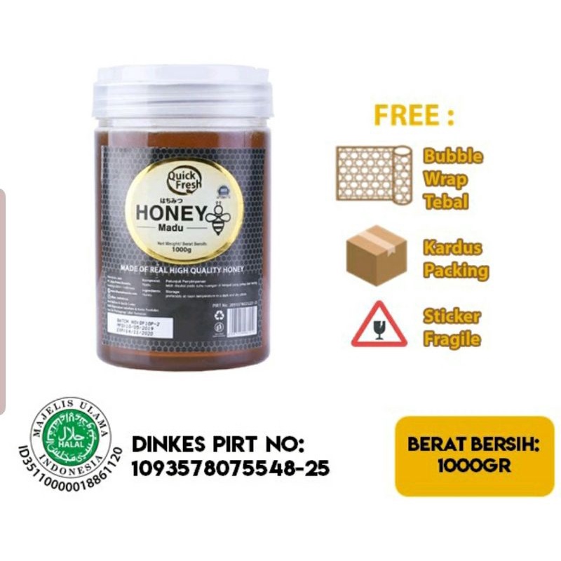 Quick Fresh Honey 1000 Gr Bucket. Quick Fresh honey 1 kg Madu alami termurah