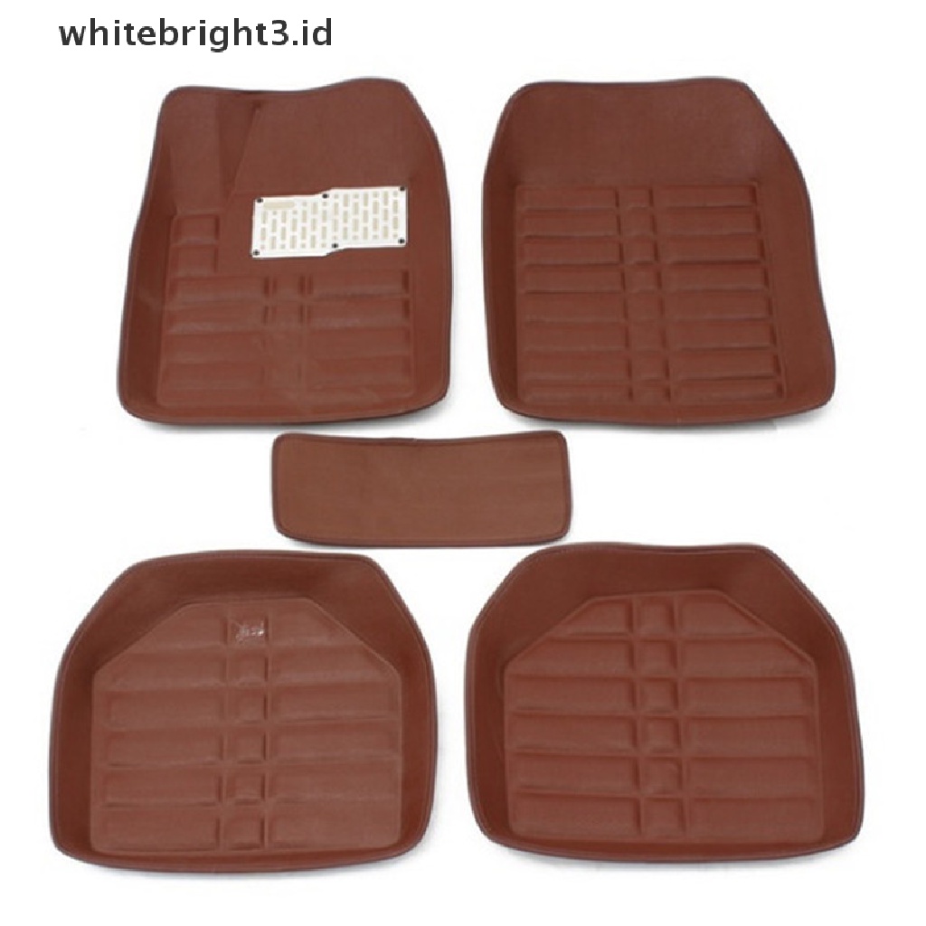 (whitebright3.id) 5pcs Karpet Lantai Depan / Belakang Mobil Universal