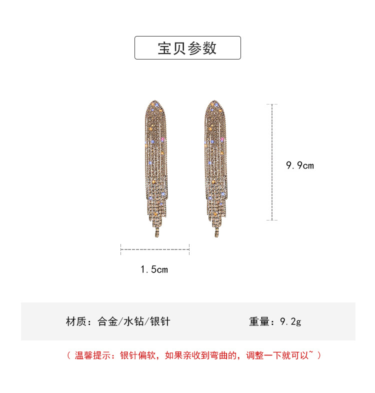 Anting Rumbai Panjang Bentuk Segitiga Geometris Bahan 925 Silver Gaya Eropa Dan Amerika-6