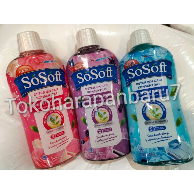 Jual SoSoft Liquid detergent Fresh 750ml / SoSoft Detergen Cair 750ml