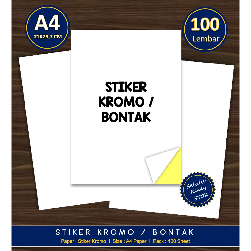 

Stiker Kromo / Chromo / Bontak A4 1 Pak isi 100 Lembar