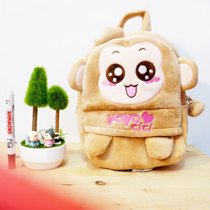 barokah tas ransel boneka cici yoyo monkey superhero tk paud laki laki monyet