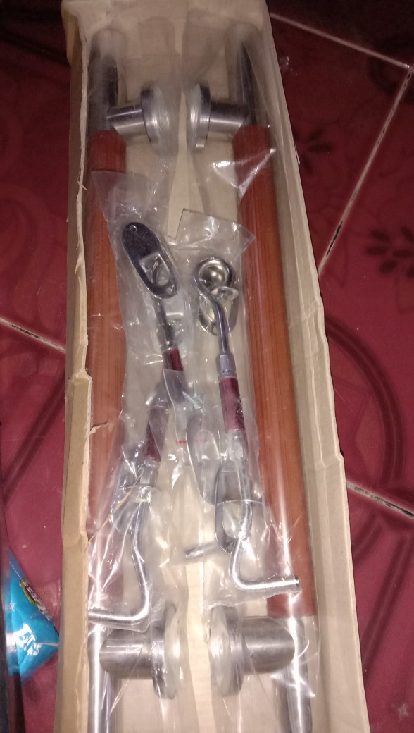 Handle Pintu Rumah Bulat Panjang 45 Cm Coklat Kayu Natural Cw Tarikan Pintu Gagang Pintu Kunci Pintu