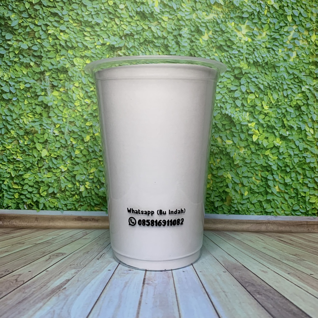 Gelas Cup Sablon 18 oz 8 gram Datar Plastik Starindo SJP