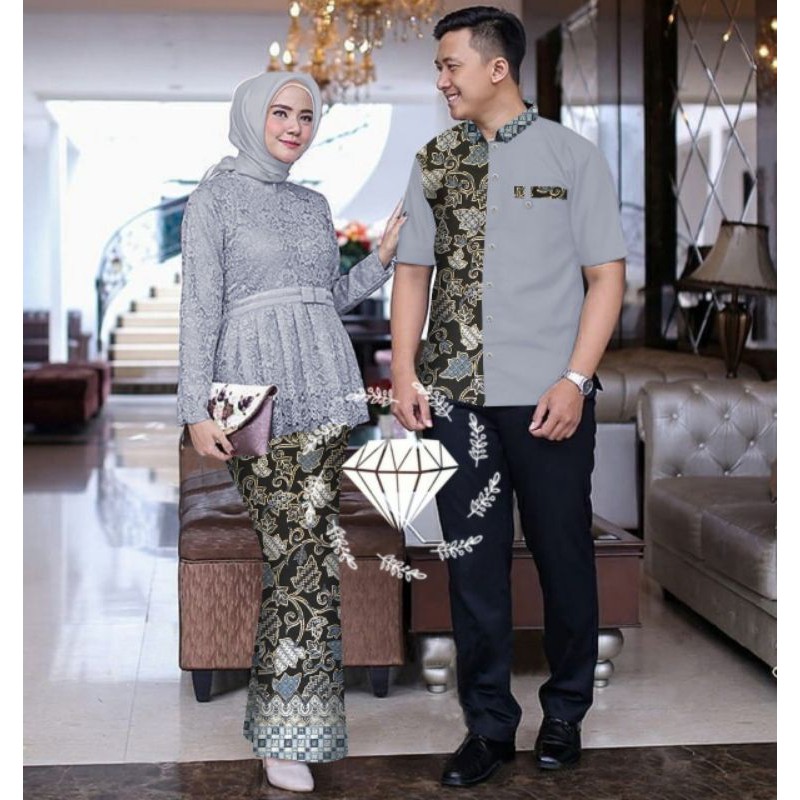 PCS CP SHERINA BATIK MR FASHION PAKAIAN COUPLE PASANGAN KEMEJA DAN SET KEBAYA ADA VIDEO PRODUK ASLI