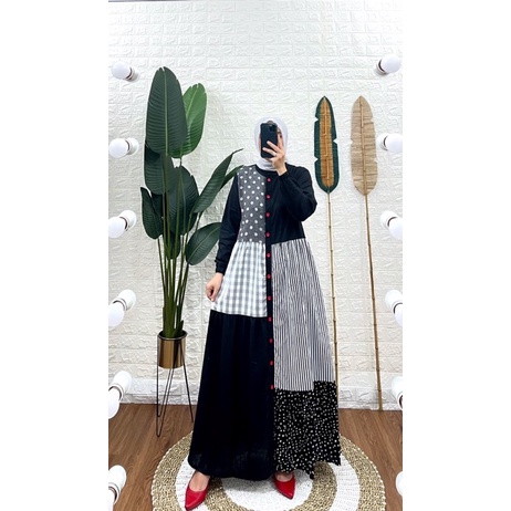 GAMIS KATUN KOMBINASI SYAINA BY SEMUT ORI (BUSUI FRENDLY)