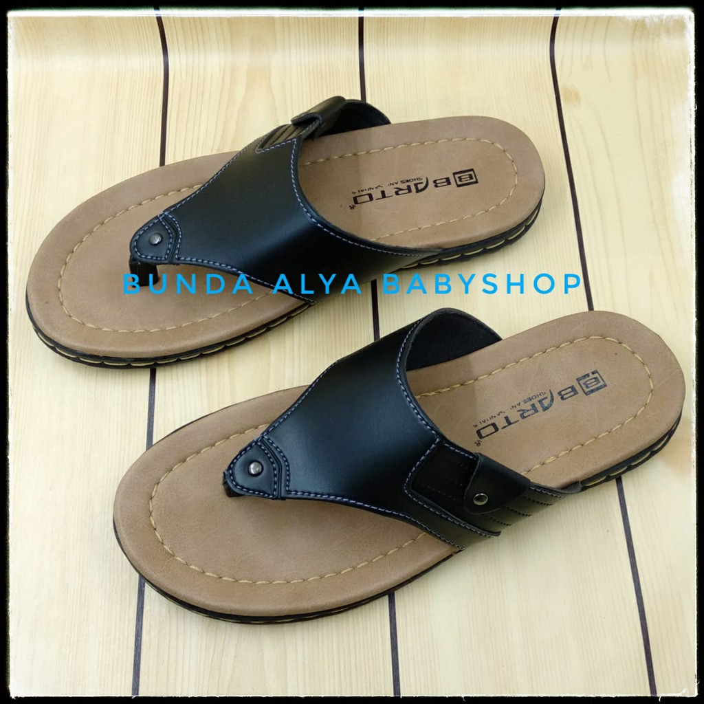 Sandal Pria Jepit Casual Ukuran 39 - 43 Simple Elegant - Sendal Jepit Cowok Polos HITAM Semi Formal