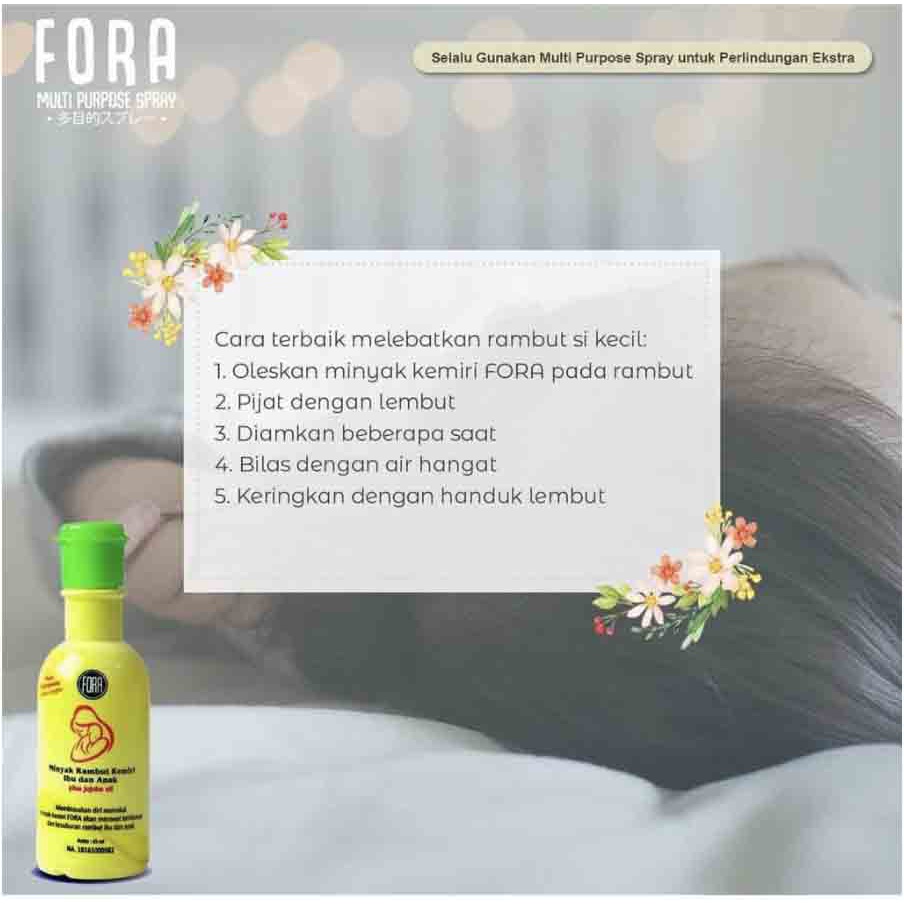 Minyak kemiri penumbuh rambut &amp; alis anak bayi dan dewasa Fora Nature 65ml