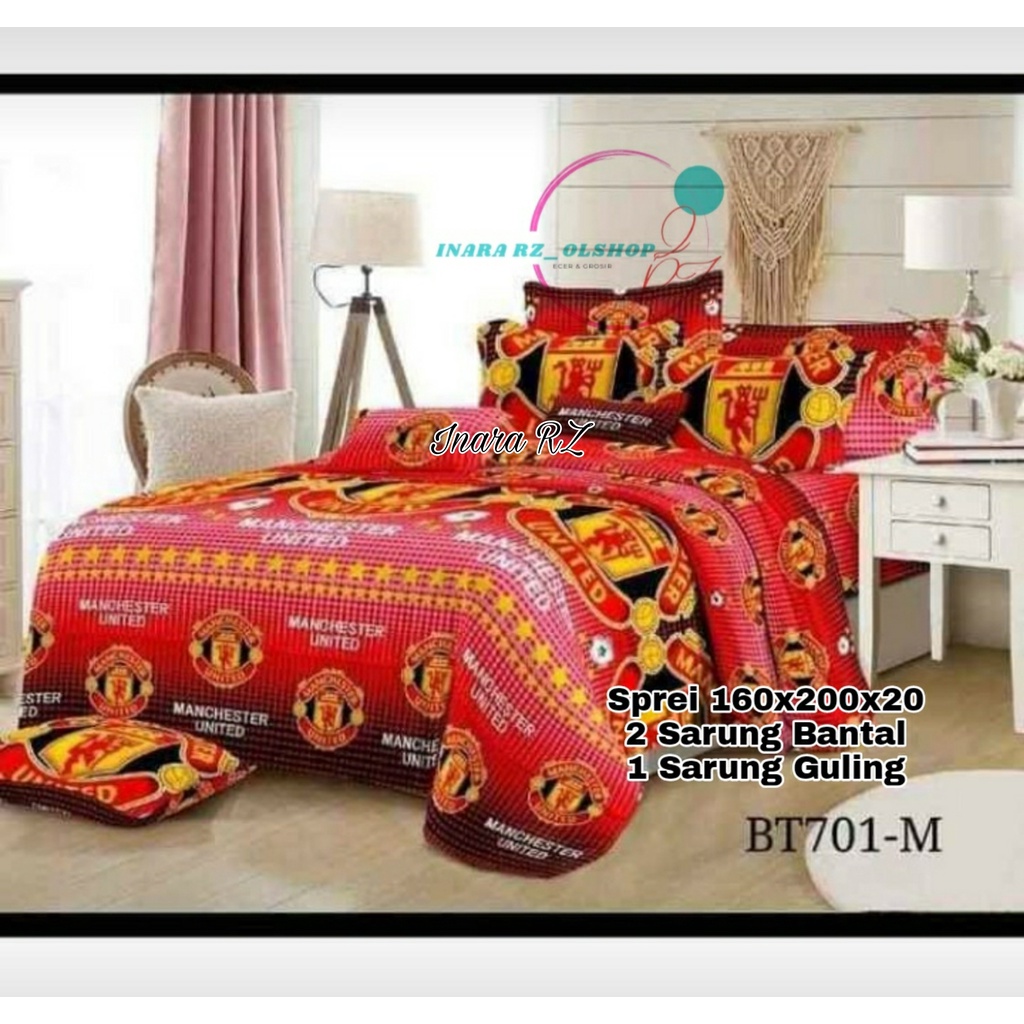 Sprei manchester united, Sprei Bola 120x200, Seprai Murah, Seprai MU 160x200, Seprai No. 3