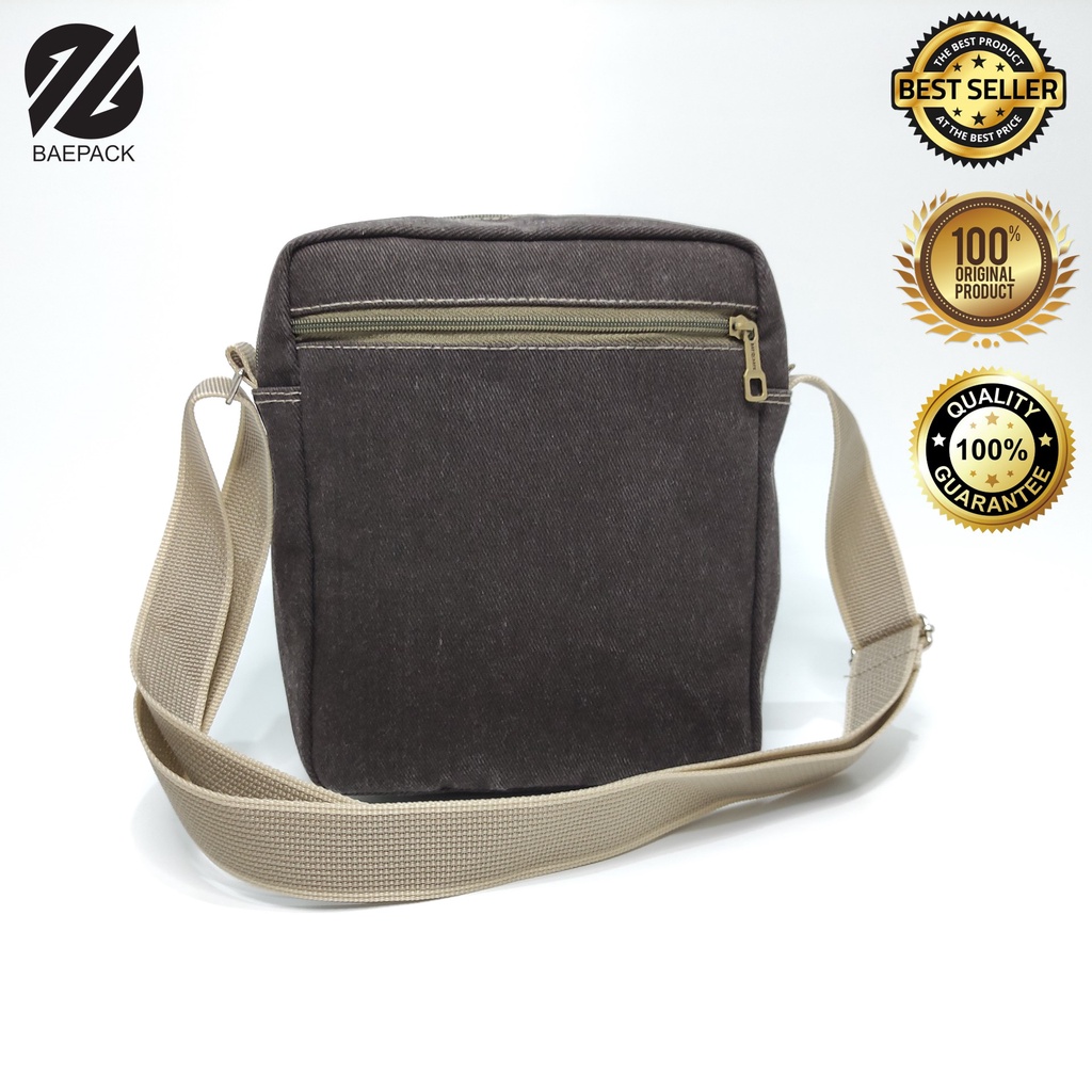 Tas Selempang Premium Luzio Cokelat Tua Baepack / Tas Selempang Pria dan wanita