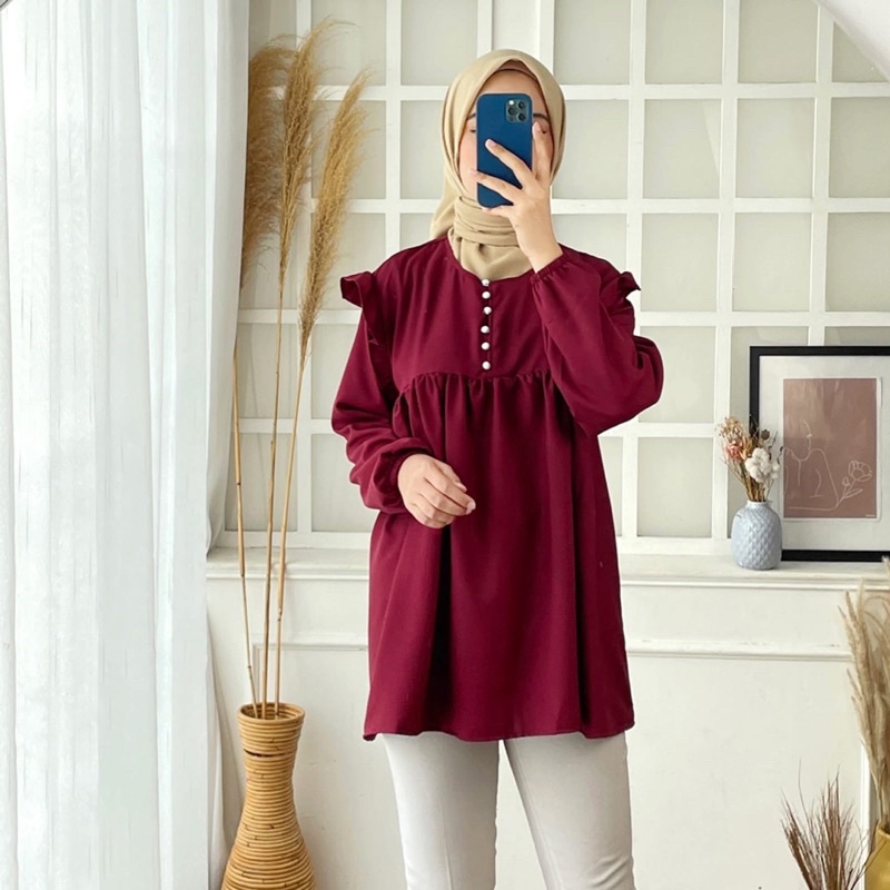 ATASAN SHAKILA SOPHIA JUMBO BIGSIZE ATASAN KERJA NGANTOR POLOS MURAH OOTD MUSLIM STYLISH CASUAL