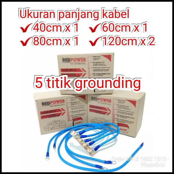 Promo Terbatas Redpower Premium Kabel Ground Mobil 5 Titik Grounding