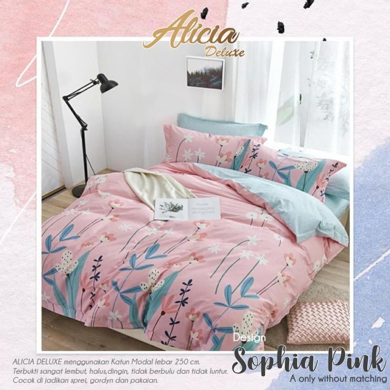 SPREI BEDCOVER KATUN MAGENTA SEPHIA PINK