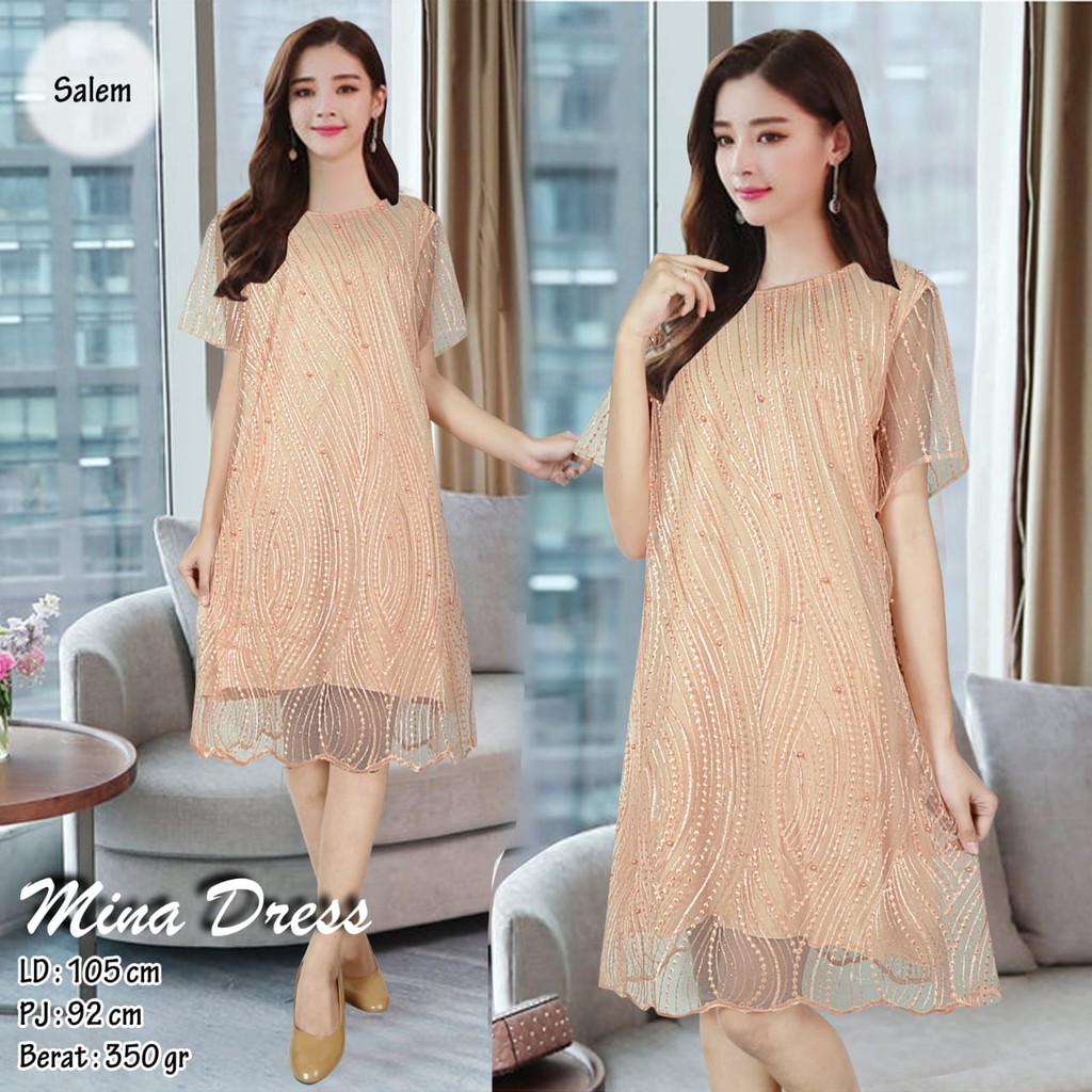 Mina Dress Tille Glitter Mutiara