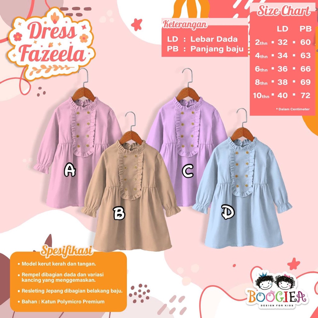 Dress Fazeela By Boogiea Kids