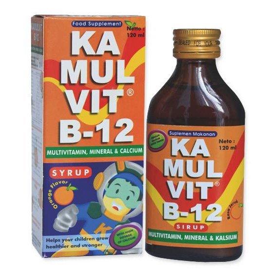 Kamulvit B-12 Multivitamin,Mineral &amp; Calcium 120ml ORIGINAL-BPOM