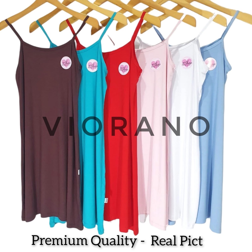 Tanktop Tali Kecil Wanita Model Panjang Midi Muat Jumbo XXL Bahan Premium Berkualitas / Tentop Cewek Polos Longdress Tali Adem Super Soft Fit XXL  Tengtop Dress Panjang Tebal Lembut