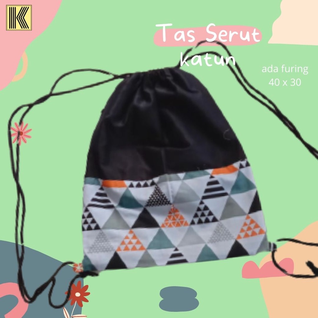 STRINGBAG TAS SERUT MOTIF BAHAN KATUN JAWA TIMUR