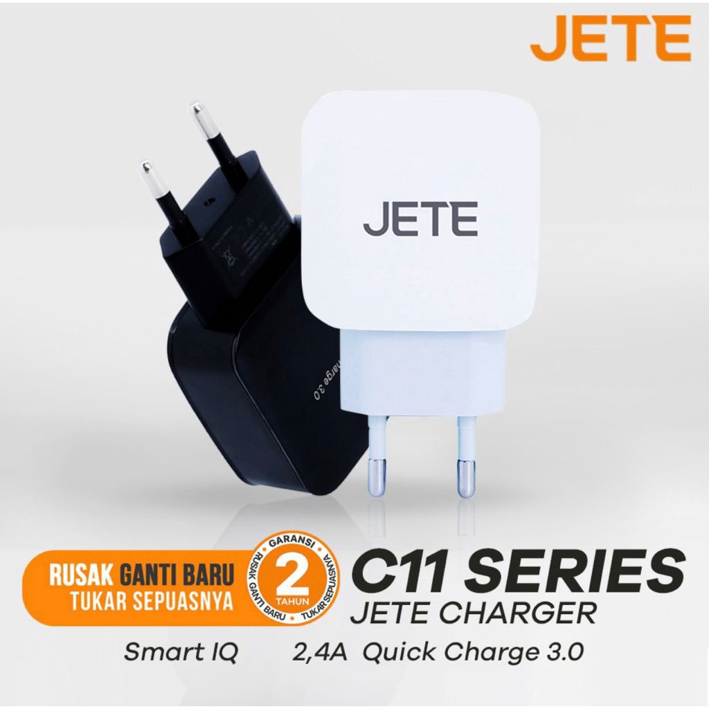 CHARGER FAST CHARGING JETE C11 SERIES MICRO TYPE C TIPE C QUALCOMM 3.0 ORIGINAL