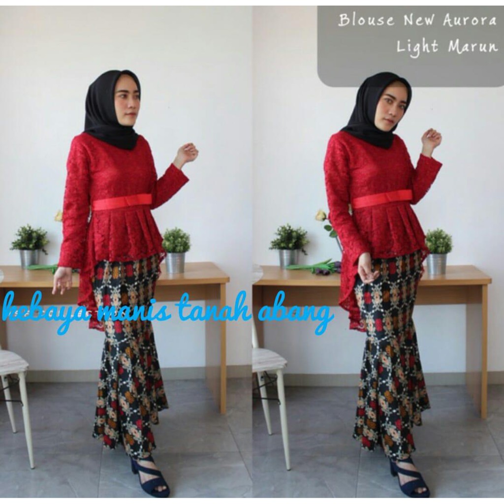 SET KEBAYA AURORA PUTIH ROK DUYUNG/KEBAYA MURAH/KEBAYA WISUDA/KEBAYA SERAGAM/KEBAYA PINGUIN/KEBAYA