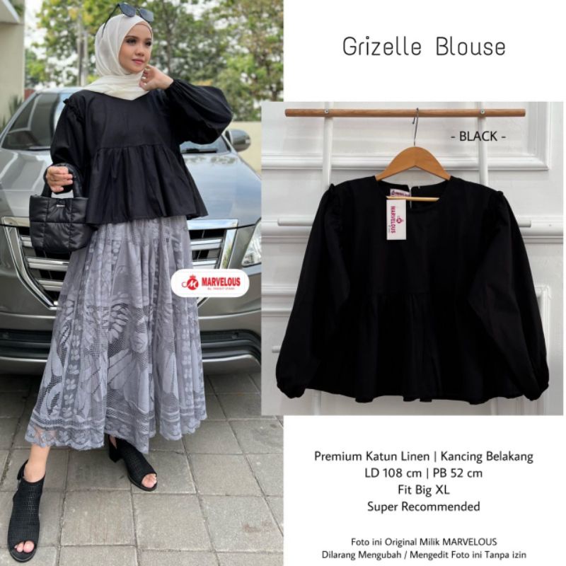 GRIZELLE BLOUSE BY MARVELOUS / BLOUSE WANITA MUSLIMAH / Blouse polos LD108