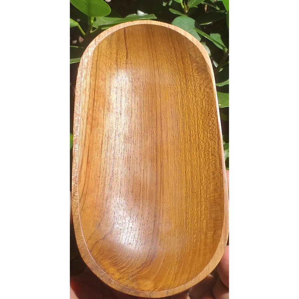 piring susi oval 8x16cm.kayu jati