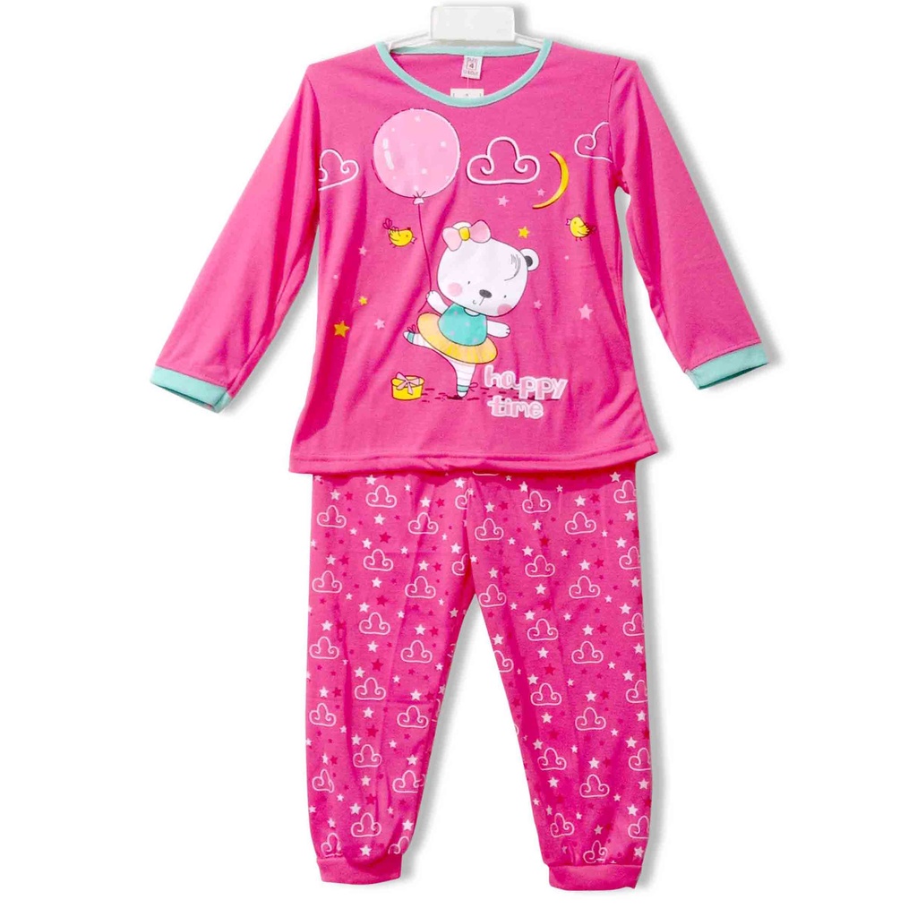 Stelan Baju Tidur Piyama Anak Lengan Panjang baju tidur anak Verymoda-Happy Time FANTA